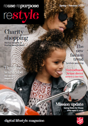 Edition 2 of our restyle magazine with mom and daughter on motorcycle making a funny pose