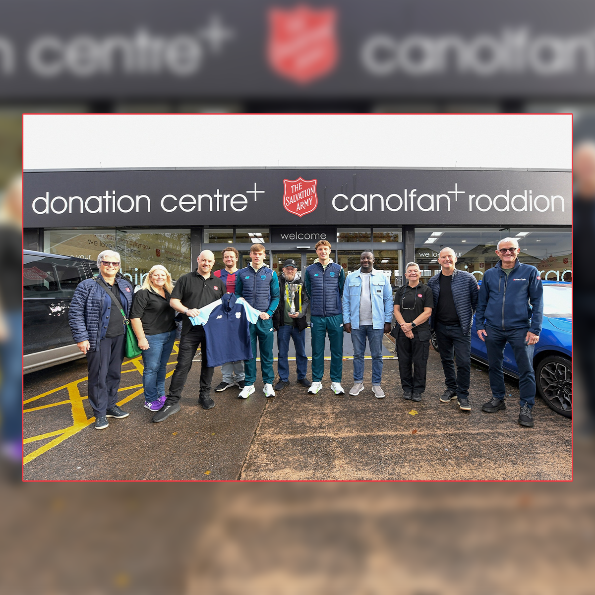 Cardiff City Pros Visits Salvation Army Donation Centre