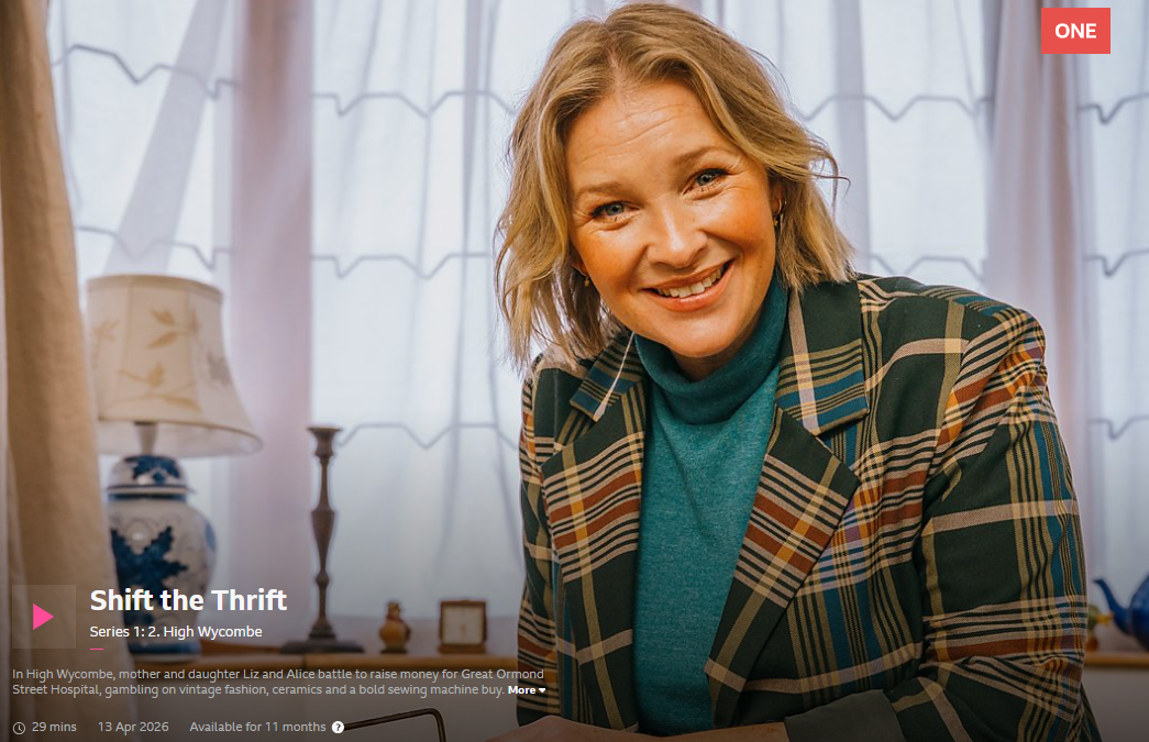 Joanna Page, host of Shift the Thrift, smiling towards camera.