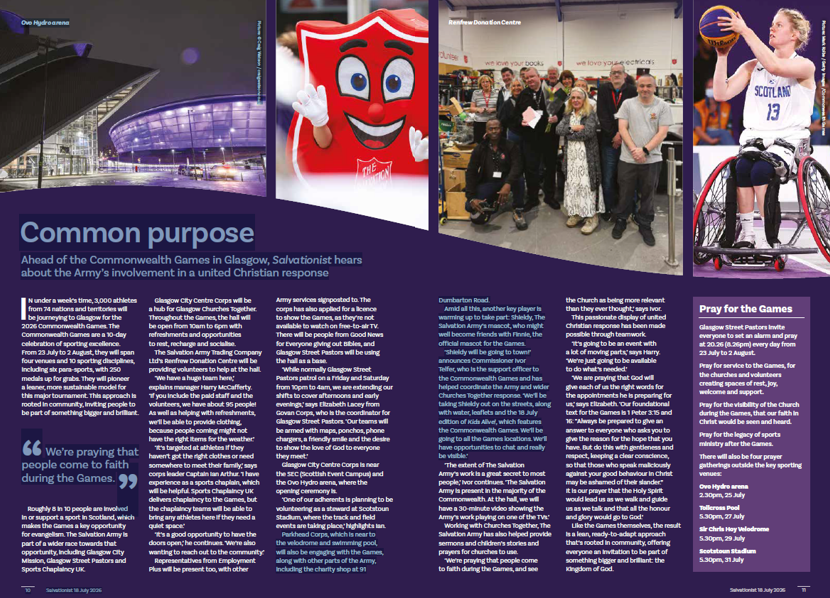 Screenshot of Salvationist magazine's Commonwealth feature