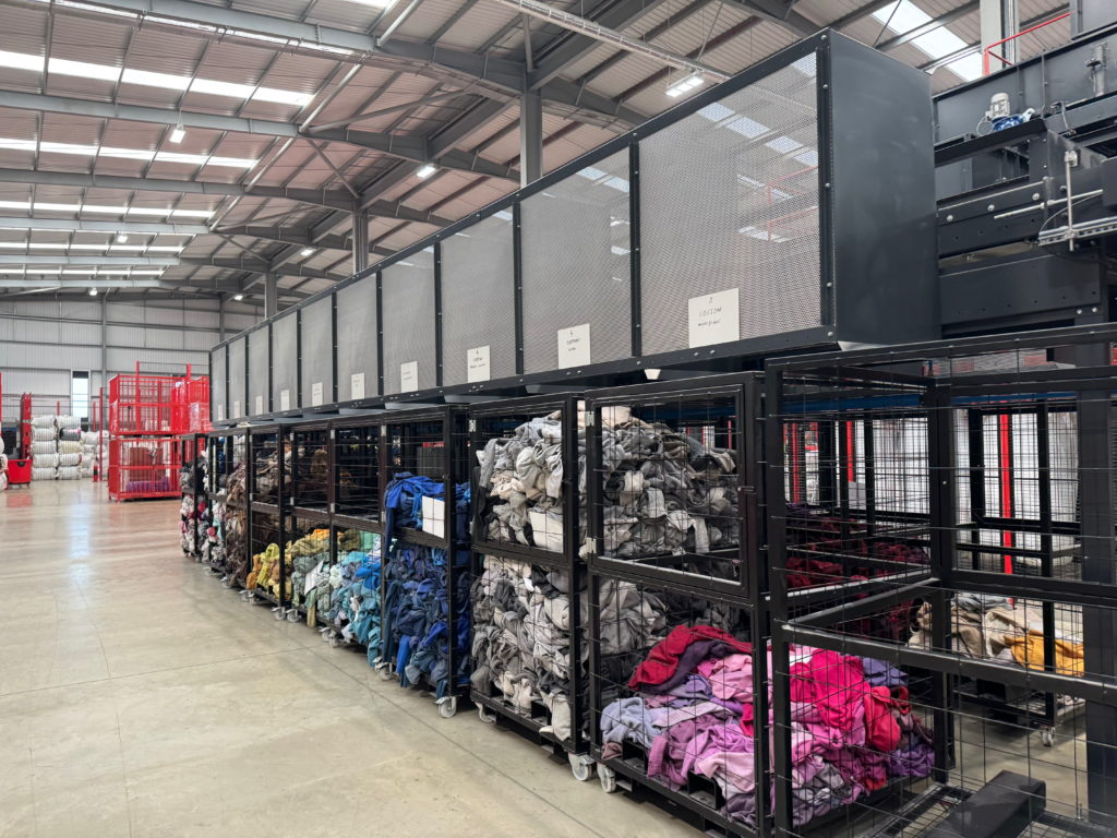 SATCoL's Kettering Business Park Facility with the Fibersort machine in the photo, which had sorted textiles by fibre type